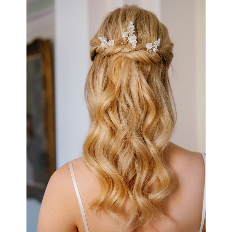 Oshana crystal clay floral hair pins - Liberty in Love