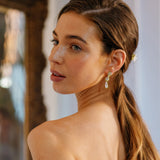 Palma crystal floral teardrop earrings (gold)