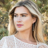 Paris long drop crystal earrings (gold) - Liberty in Love