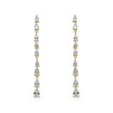 Paris long drop crystal earrings (gold) - Liberty in Love