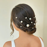 Silver pearl multi hair pins (set of 18) - Liberty in Love