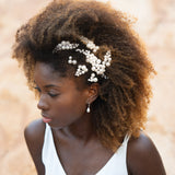 Pearl haze silver hair comb and pins (set of 7) - Liberty in Love
