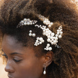 Pearl haze silver hair comb and pins (set of 7) - Liberty in Love