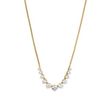 Perfect tennis graduated zirconia frontal necklace (gold)