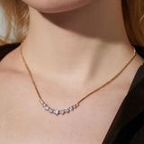 Perfect tennis graduated zirconia frontal necklace (gold)
