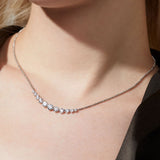 Perfect tennis graduated zirconia frontal necklace (silver)