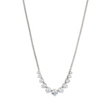 Perfect tennis graduated zirconia frontal necklace (silver)