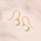 Perle simple freshwater pearl hook earrings (gold)