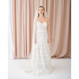 Phoenix single tier raw edge long veil - Liberty in Love