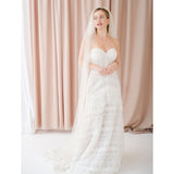 Phoenix single tier raw edge long veil - Liberty in Love