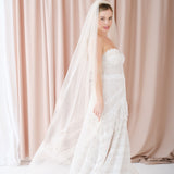 Phoenix single tier raw edge long veil - Liberty in Love
