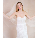 Phoenix single tier raw edge long veil - Liberty in Love