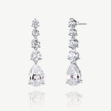 Porto graduated zirconia drop earrings (silver) - Liberty in Love