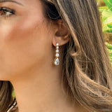 Porto graduated zirconia drop earrings (gold) - Liberty in Love