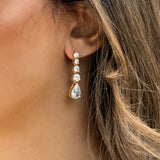 Porto graduated zirconia drop earrings (gold) - Liberty in Love