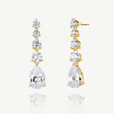 Porto graduated zirconia drop earrings (gold) - Liberty in Love