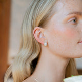Praia zirconia pearl clip-on earrings (silver)