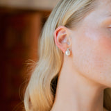 Praia zirconia pearl clip-on earrings (silver)