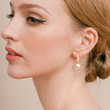 Quattro crystal and pearl drop earrings (gold) - Liberty in Love