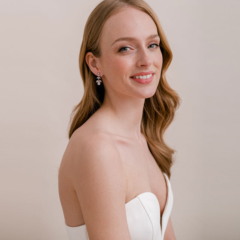 Quinn crystal floral drop earrings - Liberty in Love