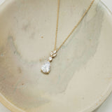 Rae teardrop floral crystal pendant necklace (gold)