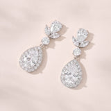 Raine floral crystal teardrop earrings (silver)