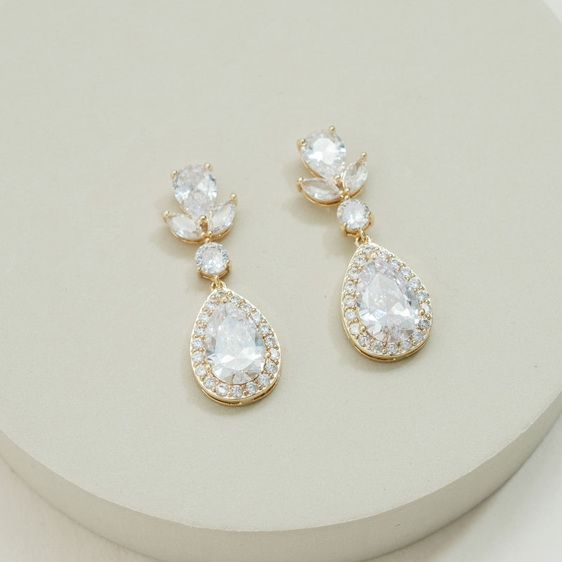Raine floral crystal teardrop earrings - Liberty in Love