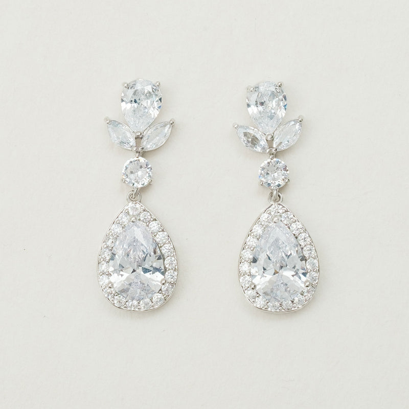 Raine floral crystal teardrop earrings - Liberty in Love