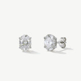 Rapture oval zirconia stud earrings (silver) - Liberty in Love
