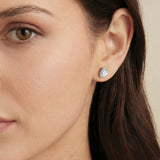 Rapture oval zirconia stud earrings (silver) - Liberty in Love