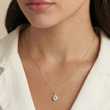 Rapture oval zirconia pendant necklace (gold)