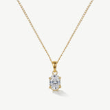 Rapture oval zirconia pendant necklace (gold)