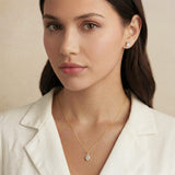 Rapture oval zirconia pendant necklace (gold)