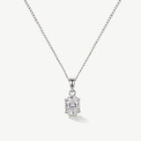 Rapture oval zirconia pendant necklace (silver) - Liberty in Love