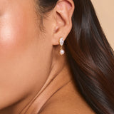 Ravelle navette crystal pearl earrings and pendant necklace set (gold)