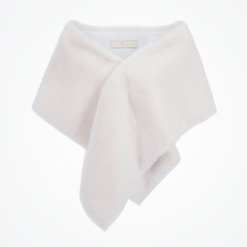 Reine ivory faux fur bridal wrap - Liberty in Love