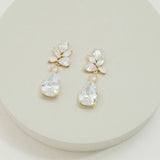 Rita crystal teardrop earrings (gold)
