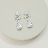 Rita crystal teardrop earrings (silver)