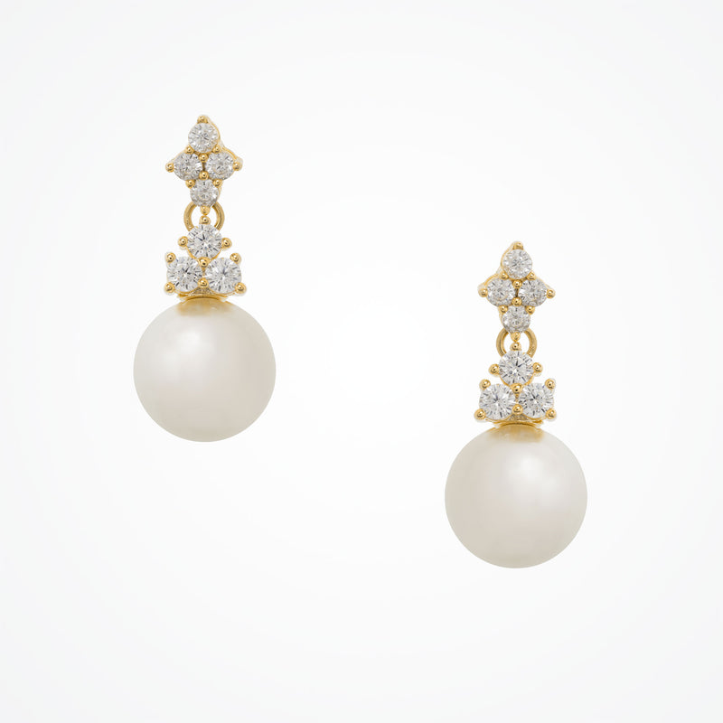 Riva pearl drop earrings (gold) - Liberty in Love