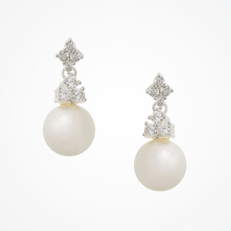 Riva pearl drop earrings (silver) - Liberty in Love
