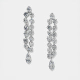 Riviera double linear earrings (silver)