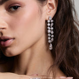 Riviera double linear earrings (silver)