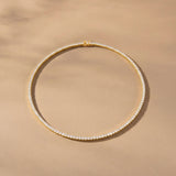 Riviere 360 classic crystal tennis necklace (gold)