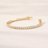 Riviere classic round-cut crystal tennis bracelet (gold)