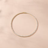 Riviere 360 grand crystal tennis necklace (gold)