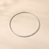 Riviere 360 classic crystal tennis necklace (silver)