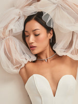 Riviere apex pear-drop v-neckline necklace