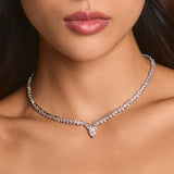 Riviere apex pear-drop v-neckline necklace