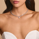 Riviere apex pear-drop v-neckline necklace