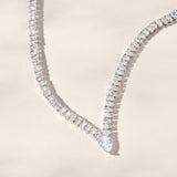 Riviere apex pear-drop v-neckline necklace